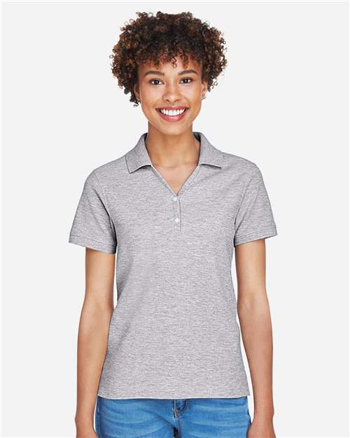 Devon & Jones D100W, Women's Pima Piqué Polo, Grey Heather
