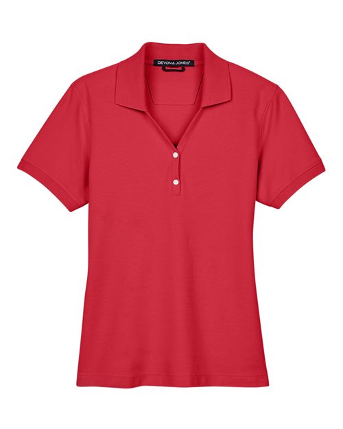 Devon & Jones D100W, Women's Pima Piqué Polo, Red