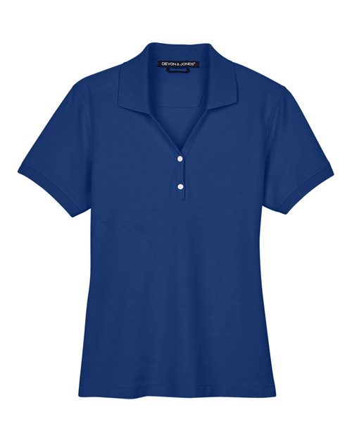 Devon & Jones D100W, Women's Pima Piqué Polo, True Royal