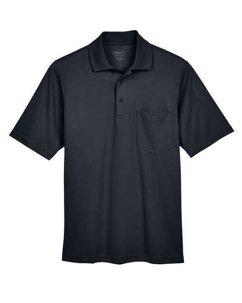CORE365 88181P, Men's Origin Performance Piqué Polo With Pocket, Black