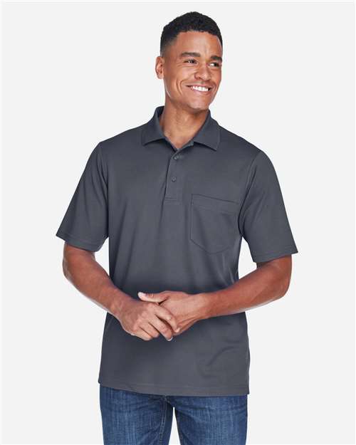 CORE365 88181P, Men's Origin Performance Piqué Polo With Pocket, Carbon