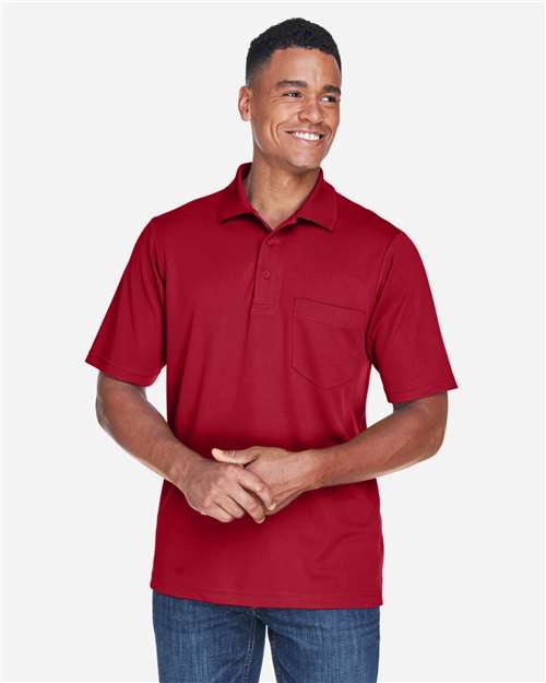 CORE365 88181P, Men's Origin Performance Piqué Polo With Pocket, Classic Red