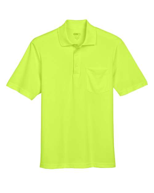 CORE365 88181P, Men's Origin Performance Piqué Polo With Pocket, Safety Yellow