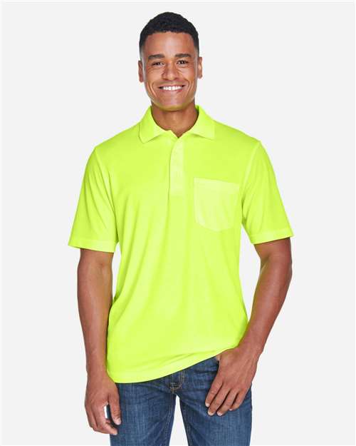 CORE365 88181P, Men's Origin Performance Piqué Polo With Pocket, Safety Yellow