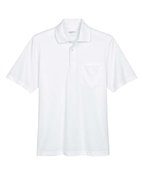 CORE365 88181P, Men's Origin Performance Piqué Polo With Pocket, White
