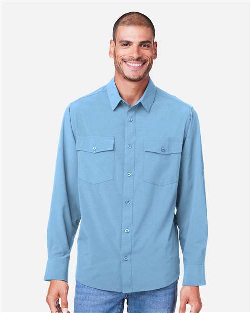 CORE365 CE510L, Men's Ultra Uvp Marina Shirt, Columbia Blue