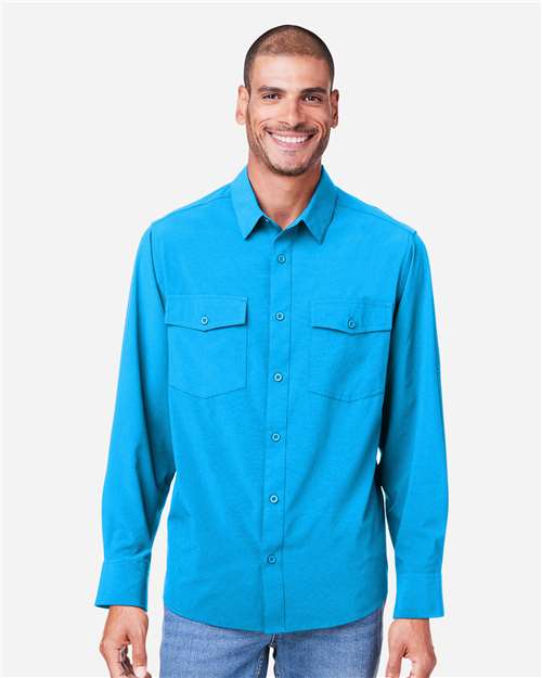 CORE365 CE510L, Men's Ultra Uvp Marina Shirt, Electric Blue