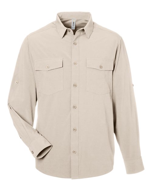 CORE365 CE510L, Men's Ultra Uvp Marina Shirt, Stone