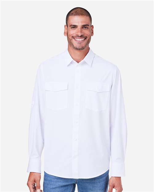 CORE365 CE510L, Men's Ultra Uvp Marina Shirt, White