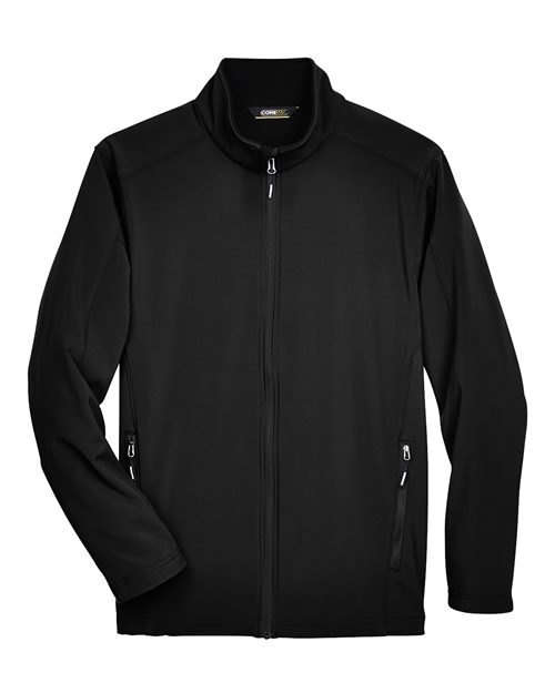 CORE365 88184, Men's Cruise Two-layer Fleece Bonded Soft Shell Jacket, Black