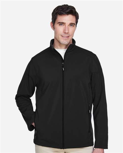 CORE365 88184, Men's Cruise Two-layer Fleece Bonded Soft Shell Jacket, Black
