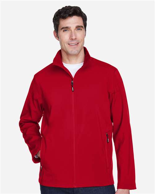 CORE365 88184, Men's Cruise Two-layer Fleece Bonded Soft Shell Jacket, Classic Red
