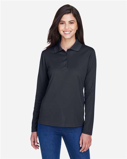 CORE365 78192, Women's Pinnacle Performance Long Sleeve Piqué Polo, Carbon