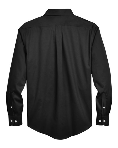 Devon & Jones DG530, Men's Crown Collection Solid Stretch Twill Woven Dress Shirt, Black