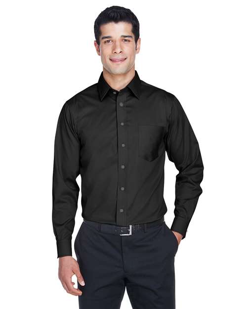 Men's Crown Collection® Solid Stretch Twill Woven Dress Shirt - - 13239 3-3.9 oz 674B2 AB Exclusive Brands CA New ab Cotton Devon & Jones DG530 Dress Shirts Long Sleeves Mens & Unisex New AB Pockets Polyester S&S Deep Deals S&S Exclusive Brands Spandex Stain Resistant Tops Wovens Wovens & Dress Shirts Wrinkle Free