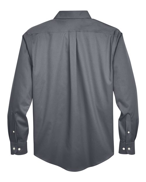 Devon & Jones DG530, Men's Crown Collection Solid Stretch Twill Woven Dress Shirt, Graphite