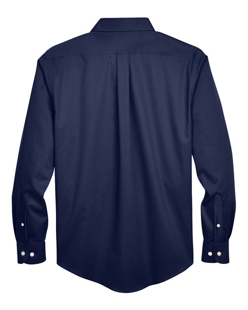 Devon & Jones DG530, Men's Crown Collection Solid Stretch Twill Woven Dress Shirt, Navy