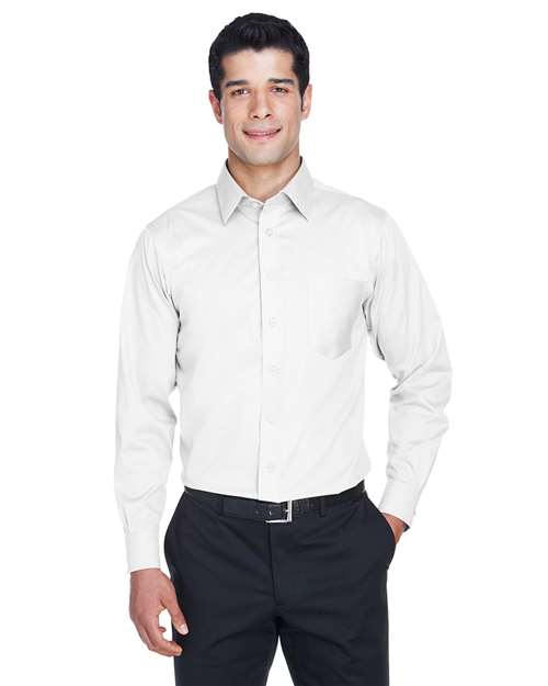 Men's Crown Collection® Solid Stretch Twill Woven Dress Shirt - - 13239 3-3.9 oz 674B2 AB Exclusive Brands CA New ab Cotton Devon & Jones DG530 Dress Shirts Long Sleeves Mens & Unisex New AB Pockets Polyester S&S Deep Deals S&S Exclusive Brands Spandex Stain Resistant Tops Wovens Wovens & Dress Shirts Wrinkle Free