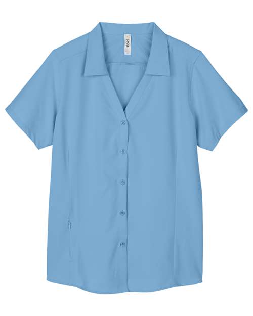 CORE365 CE510W, Women's Ultra Uvp Marina Shirt, Columbia Blue