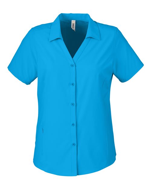 CORE365 CE510W, Women's Ultra Uvp Marina Shirt, Electric Blue