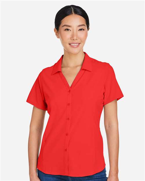 CORE365 CE510W, Women's Ultra Uvp Marina Shirt, Marina Red