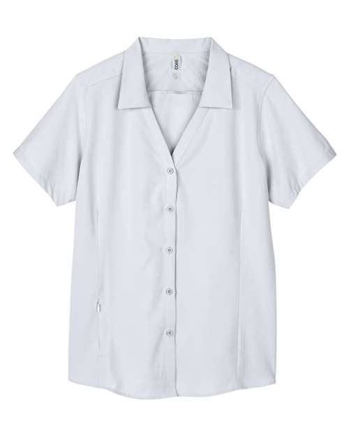 CORE365 CE510W, Women's Ultra Uvp Marina Shirt, Platinum
