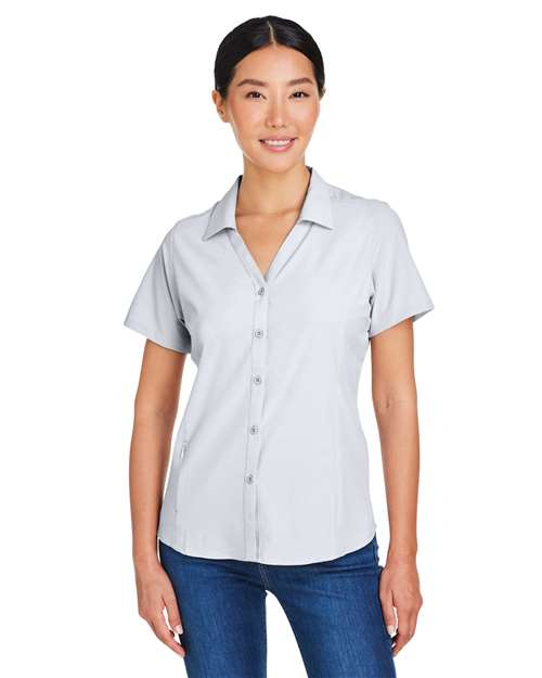 CORE365 CE510W, Women's Ultra Uvp Marina Shirt, Platinum