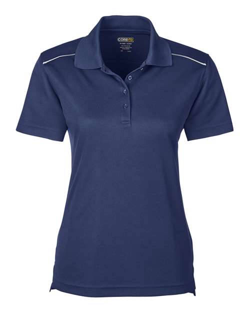 CORE365 78181R, Women's Radiant Performance Piqué Polo With Reflective Piping, Classic Navy