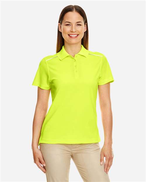 CORE365 78181R, Women's Radiant Performance Piqué Polo With Reflective Piping, Safety Yellow