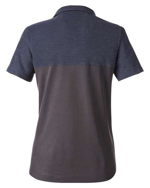 CORE365 CE112CW, Women's Fusion Chromasoft Colorblock Polo, Carbon/ Classic Navy Heather