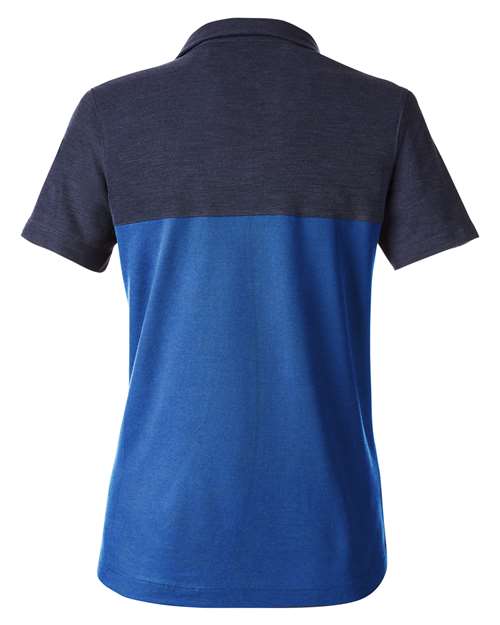 CORE365 CE112CW, Women's Fusion Chromasoft Colorblock Polo, True Royal/ Classic Navy Heather