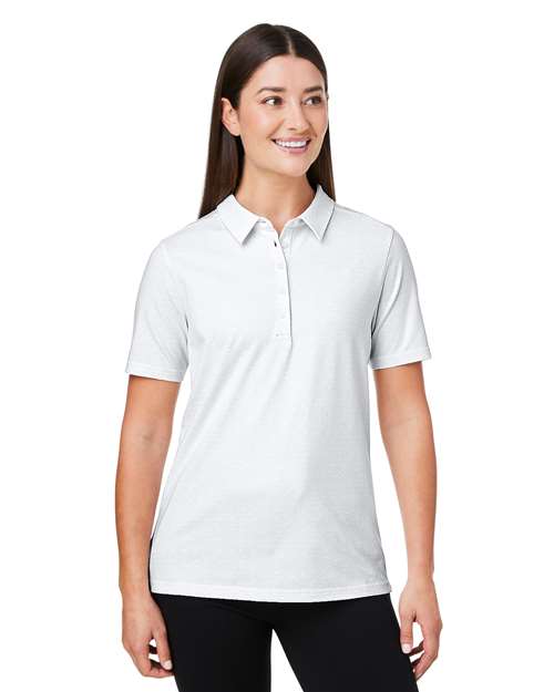 Women's Crownlux Performance® Geo Polo - - 13247 White Silver 6-6.9 oz 621B2 AB Exclusive Brands CA New ab Cotton Devon & Jones DG101W Moisture-Management New AB Performance Polos Polos & Knits S&S Exclusive Brands Short Sleeves Spandex Sport Shirts Tops Womens