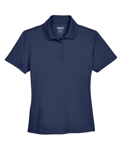 CORE365 78181P, Women's Origin Performance Piqué Polo With Pocket, Classic Navy