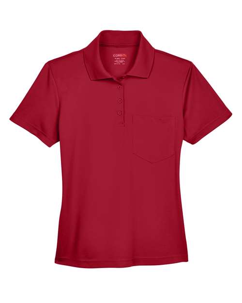 CORE365 78181P, Women's Origin Performance Piqué Polo With Pocket, Classic Red