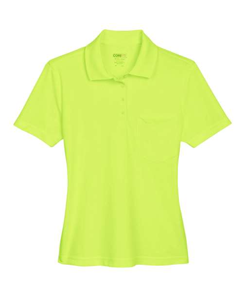 CORE365 78181P, Women's Origin Performance Piqué Polo With Pocket, Safety Yellow