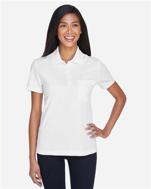 CORE365 78181P, Women's Origin Performance Piqué Polo With Pocket, White