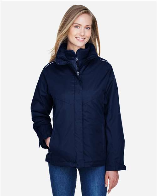 CORE365 78205, Women's 3-in-1 Jacket With Fleece Liner, Classic Navy