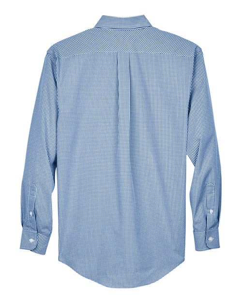 Devon & Jones D640, Men's Crown Collection Gingham Check Woven Dress Shirt, French Blue