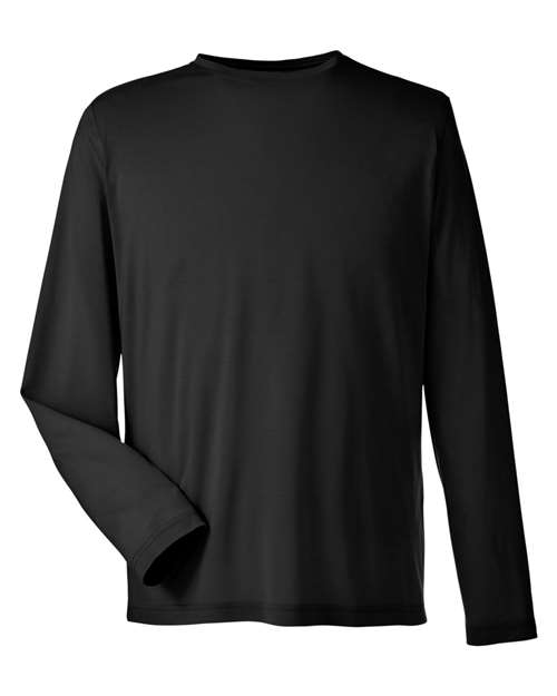 CORE365 CE111L, Unisex Fusion Chromasoft Performance Long Sleeve T-shirt, Black