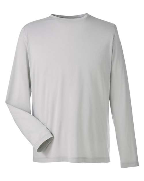 CORE365 CE111L, Unisex Fusion Chromasoft Performance Long Sleeve T-shirt, Platinum