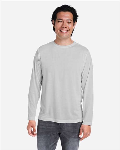 CORE365 CE111L, Unisex Fusion Chromasoft Performance Long Sleeve T-shirt, Platinum