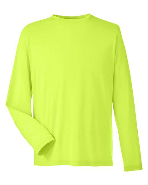 CORE365 CE111L, Unisex Fusion Chromasoft Performance Long Sleeve T-shirt, Safety Yellow