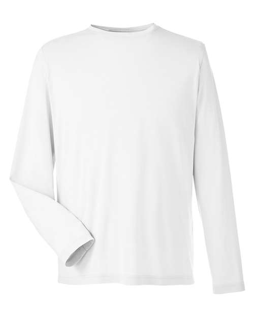 CORE365 CE111L, Unisex Fusion Chromasoft Performance Long Sleeve T-shirt, White