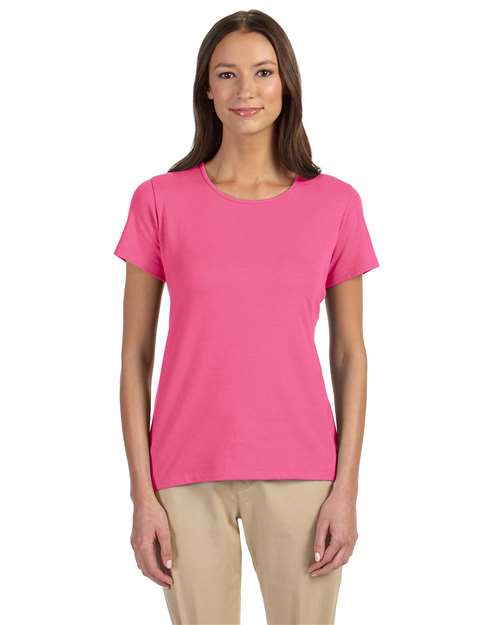 Women's Perfect Fit™ Shell T-Shirt - - 13255 5-5.9 oz 721B2 AB Exclusive Brands CA New ab Cotton Crewneck Devon & Jones DP182W New AB S&S Deep Deals S&S Exclusive Brands Short Sleeves Spandex T-Shirts T-Shirts - Premium Tops Womens