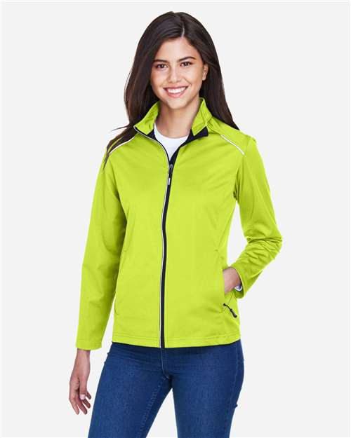 CORE365 CE708W, Women's Techno Lite Three-layer Knit Tech-shell, Safety Yellow