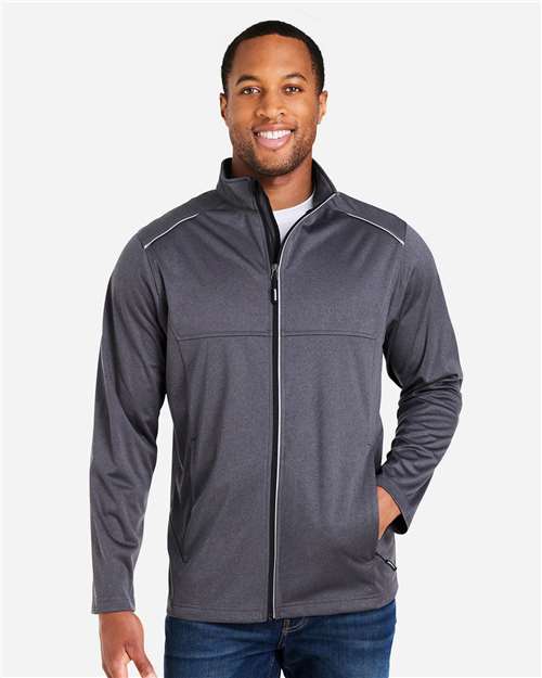 CORE365 CE708, Men's Techno Lite Three-layer Knit Tech-shell, Carbon Heather