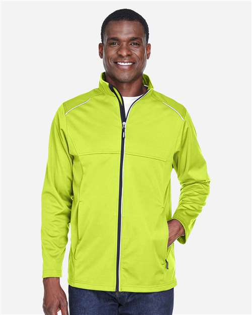 Men's Techno Lite Three-Layer Knit Tech-Shell - - 13262 Safety Yellow 302A7 8-8.9 oz AB Exclusive Brands Activewear CA New ab CE708 CORE365 Explore Corporate Explore Corporate Outings & Events Explore Corporate Team Building Explore School & Team - Fundraiser & Events Explore School & Team - Spirit Wear Explore School & Teams Full-Zips Jackets Mens & Unisex New AB Outerwear Pockets Polyester - 100% Rain Coats S&S Exclusive Brands Safety Waterproof Zips
