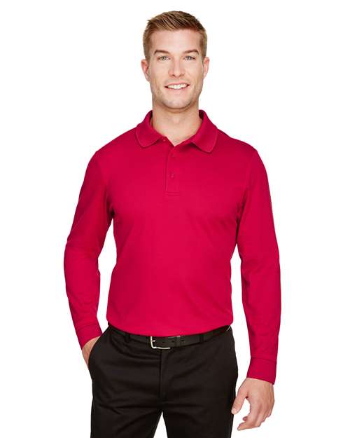Men's CrownLux Performance® Plaited Long Sleeve Polo - - 13263 Red 5-5.9 oz 635B2 AB Exclusive Brands Back to School 2025 CA CA New ab Cotton Devon & Jones DG20L Long Sleeves Mens & Unisex Moisture-Management New AB Performance Pique Polos Polos & Knits Polyester S&S Exclusive Brands Side Seams Sport Shirts Sun/UV Protection Tops