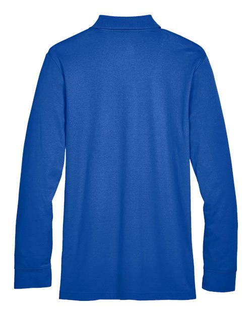 Devon & Jones DG20L, Men's Crownlux Performance Plaited Long Sleeve Polo, True Royal
