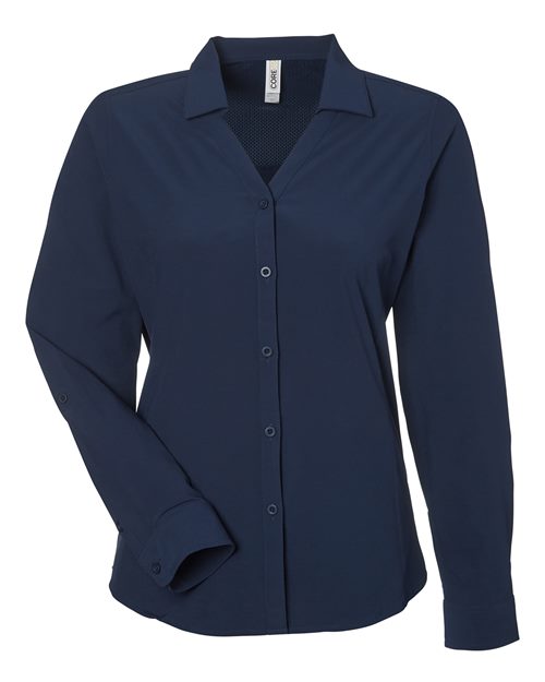 CORE365 CE510LW, Women's Ultra Uvp Marina Shirt, Classic Navy